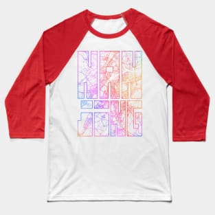 Nanjing, China City Map Typography - Colorful Baseball T-Shirt